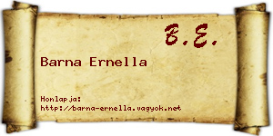 Barna Ernella névjegykártya